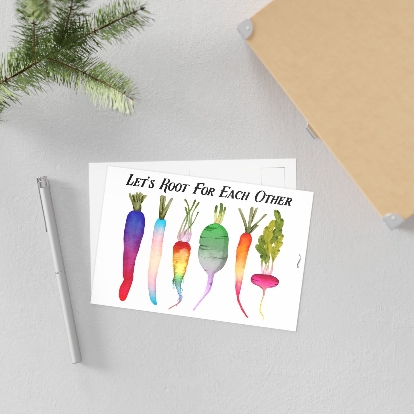 LGBTQ+ Colourful Fine Art Postcard - Root For Each other | Queer, Pride, Gift Idea, Stationery