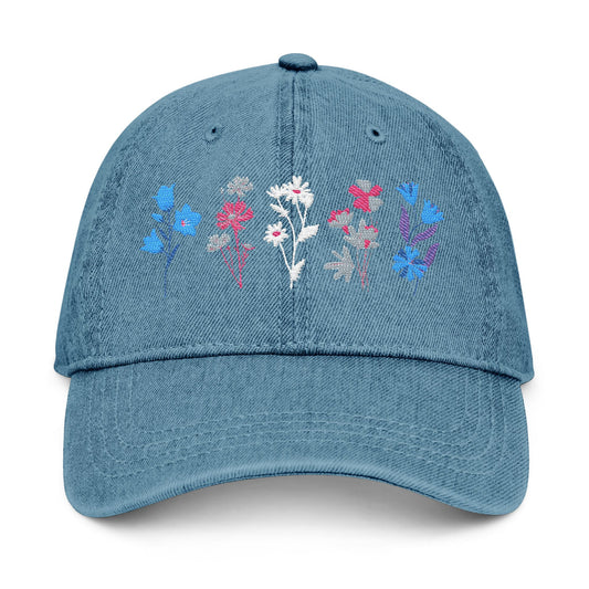 TRANS PRIDE Embroidered Denim Cap